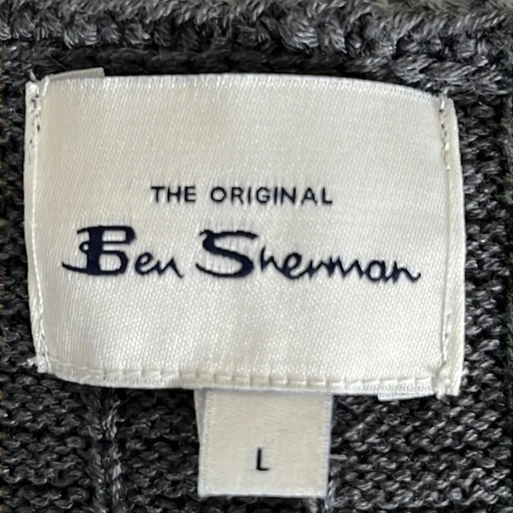 Ben Sherman Classic Varsity V Neck Sweater in Charcoal Heather - NWOT - Large - Picture 4 of 6